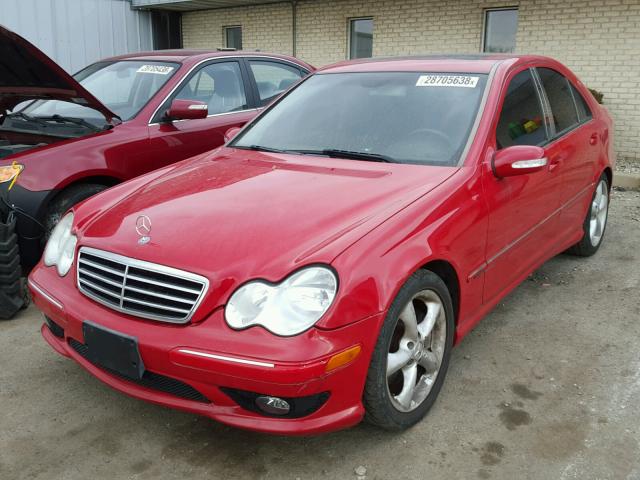 WDBRF52H66A900277 - 2006 MERCEDES-BENZ C GENERATI RED photo 2