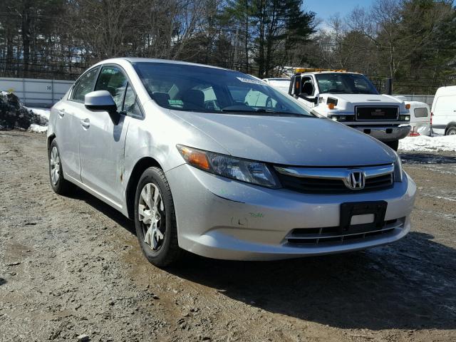 2HGFB2F53CH301673 - 2012 HONDA CIVIC LX SILVER photo 1