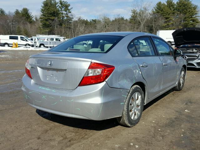 2HGFB2F53CH301673 - 2012 HONDA CIVIC LX SILVER photo 4