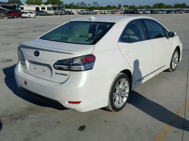 JTHBB1BA4A2033019 - 2010 LEXUS HS 250H WHITE photo 4