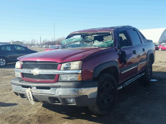 3GNEK12T64G245505 - 2004 CHEVROLET AVALANCHE RED photo 2