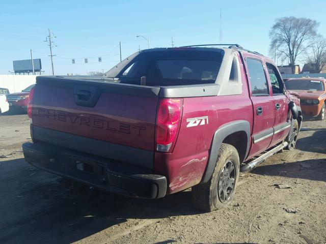 3GNEK12T64G245505 - 2004 CHEVROLET AVALANCHE RED photo 4