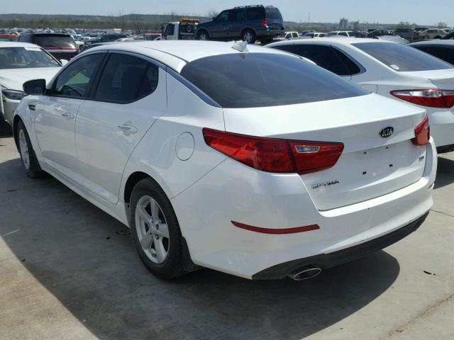 KNAGM4A78F5655926 - 2015 KIA OPTIMA LX WHITE photo 3