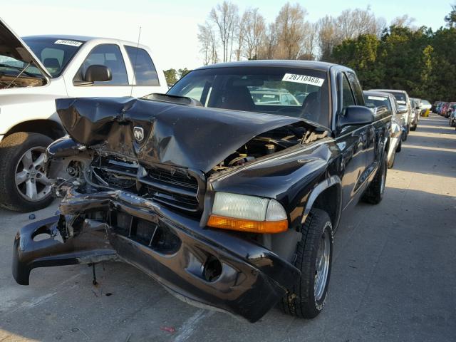 1B7GL22X8YS550655 - 2000 DODGE DAKOTA BLACK photo 2