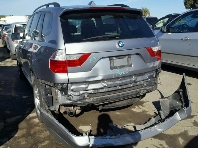 WBXPC93438WJ14207 - 2008 BMW X3 3.0SI GRAY photo 3