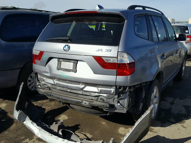 WBXPC93438WJ14207 - 2008 BMW X3 3.0SI GRAY photo 4