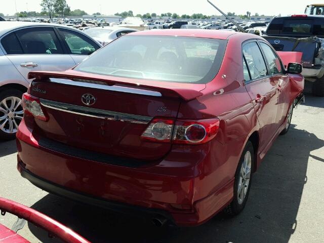 2T1BU4EE1DC005728 - 2013 TOYOTA COROLLA/S/ RED photo 4