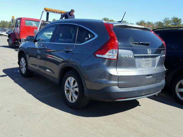 2HKRM4H70CH631536 - 2012 HONDA CR-V EXL GRAY photo 3