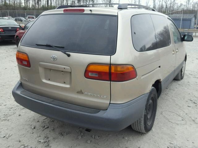 4T3ZF13C2YU318842 - 2000 TOYOTA SIENNA LE BEIGE photo 4