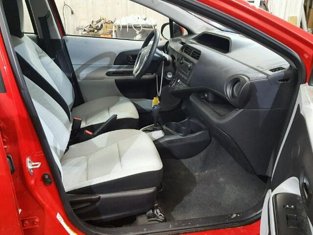 JTDKDTB3XD1550554 - 2013 TOYOTA PRIUS C RED photo 5