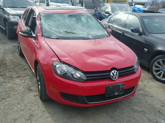 WVWAB7AJ1CW282973 - 2012 VOLKSWAGEN GOLF RED photo 1