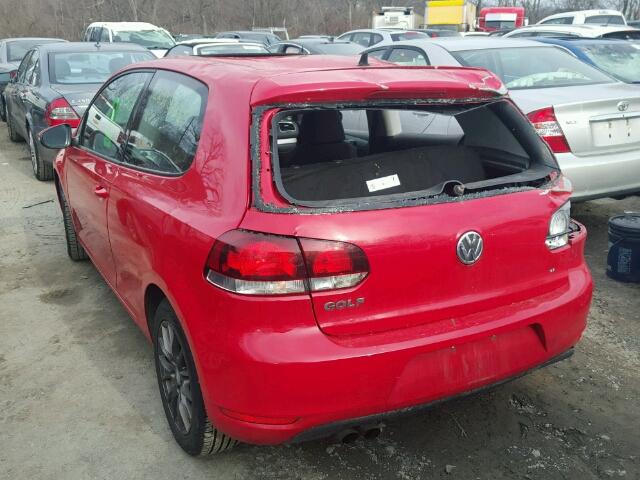 WVWAB7AJ1CW282973 - 2012 VOLKSWAGEN GOLF RED photo 3