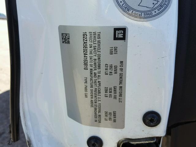 1G2ZA5E02A4163810 - 2010 PONTIAC G6 WHITE photo 10