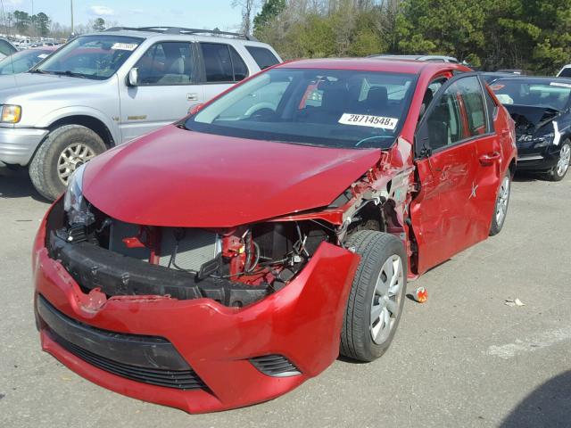 2T1BURHE6FC426842 - 2015 TOYOTA COROLLA L RED photo 2