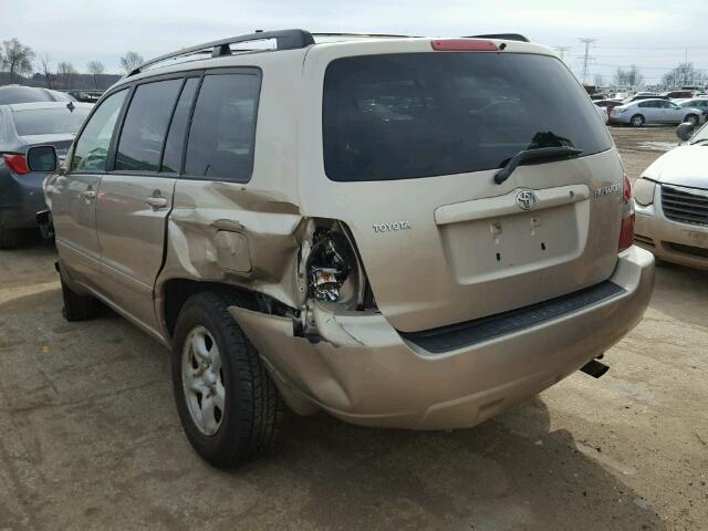 JTEGD21A060147378 - 2006 TOYOTA HIGHLANDER TAN photo 3