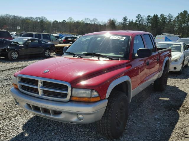 1D7HG48N64S603895 - 2004 DODGE DAKOTA QUA RED photo 2