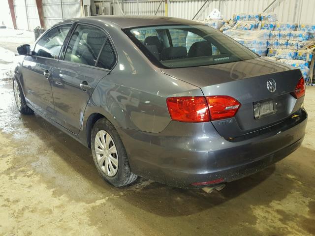 3VW2K7AJ6CM308887 - 2012 VOLKSWAGEN JETTA BASE 灰色 照片 3