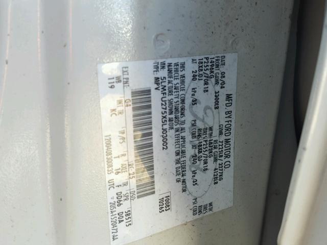 5LMFU275X5LJ03002 - 2005 LINCOLN NAVIGATOR CREAM photo 10