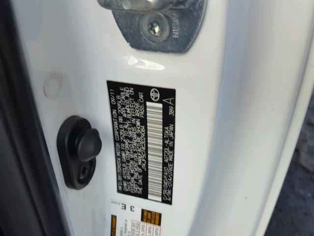 JTKJF5C74C3029084 - 2012 TOYOTA SCION TC 白色 照片 10