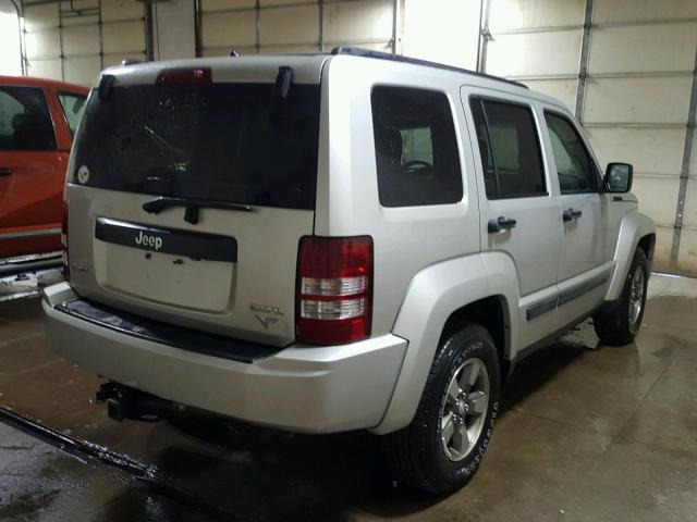 1J8GN28K88W224653 - 2008 JEEP LIBERTY SP SILVER photo 4