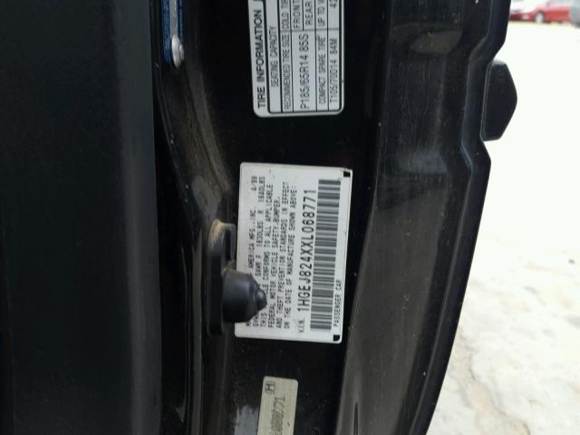 1HGEJ824XXL068771 - 1999 HONDA CIVIC EX შავი ფოტო 10