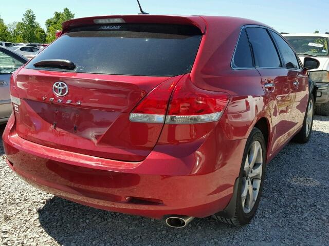 4T3ZK3BB7BU040723 - 2011 TOYOTA VENZA RED photo 4