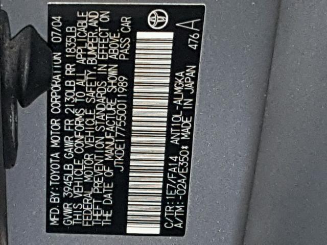 JTKDE177550011989 - 2005 TOYOTA SCION TC 银色 照片 10