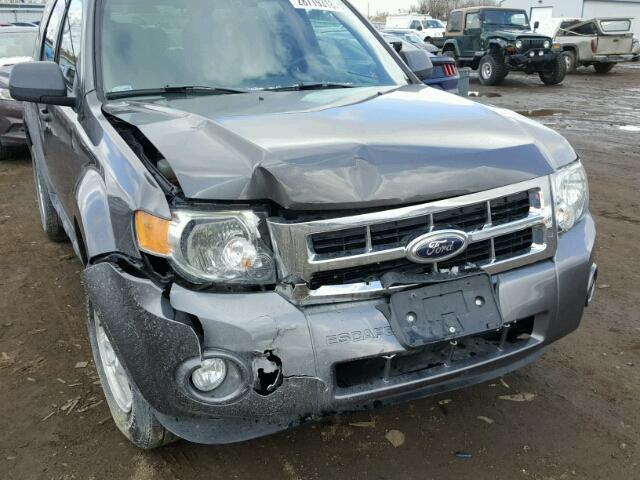 1FMCU9DG3CKC52861 - 2012 FORD ESCAPE XLT GRAY photo 9