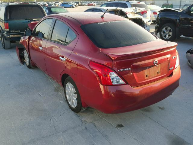 3N1CN7AP9DL844777 - 2013 NISSAN VERSA S RED photo 3