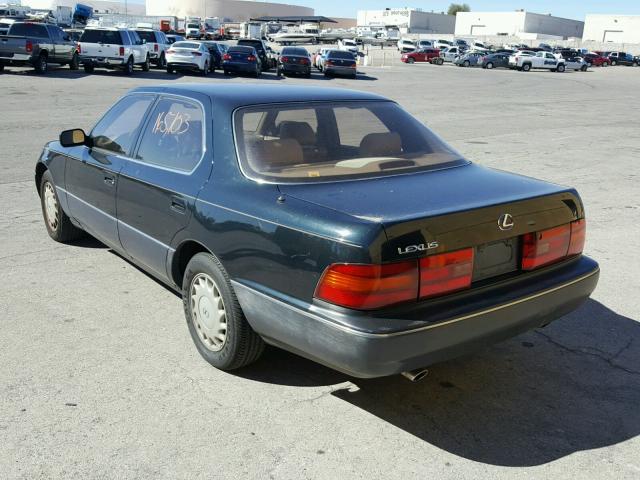 JT8UF11E2L0022956 - 1990 LEXUS LS 400 GREEN photo 3