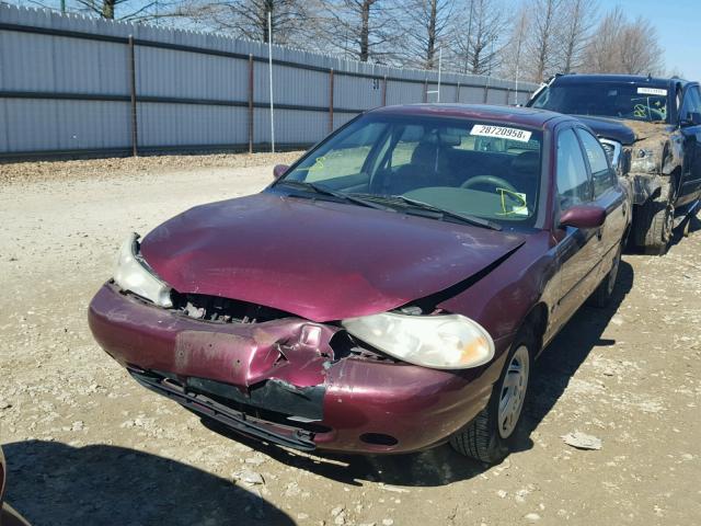 1FAFP6639WK252844 - 1998 FORD CONTOUR LX MAROON photo 2