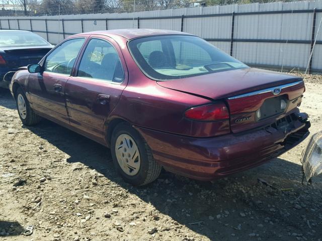 1FAFP6639WK252844 - 1998 FORD CONTOUR LX MAROON photo 3