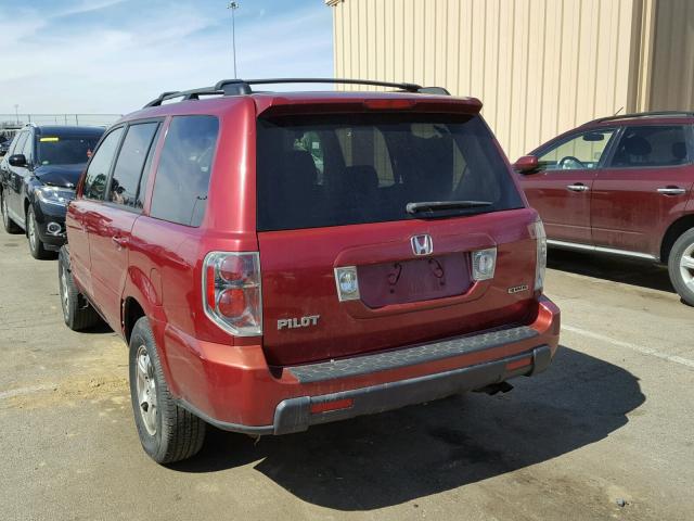 2HKYF18446H531292 - 2006 HONDA PILOT EX RED photo 3