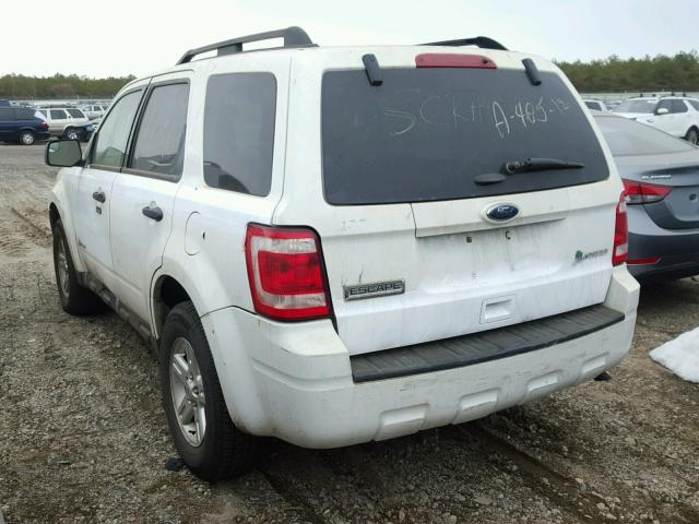 1FMCU5K3XCKA10058 - 2012 FORD ESCAPE HYB WHITE photo 3