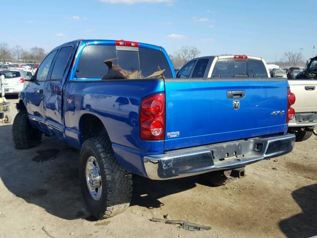 3D7KS28C47G750641 - 2007 DODGE RAM 2500 S BLUE photo 3