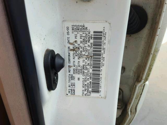 JT6HT00W8Y0117648 - 2000 LEXUS LX 470 WHITE photo 10