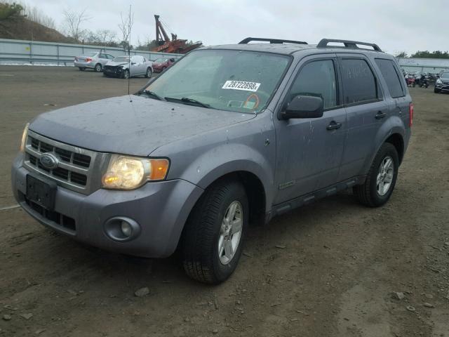 1FMCU59H28KC44767 - 2008 FORD ESCAPE HEV GRAY photo 2