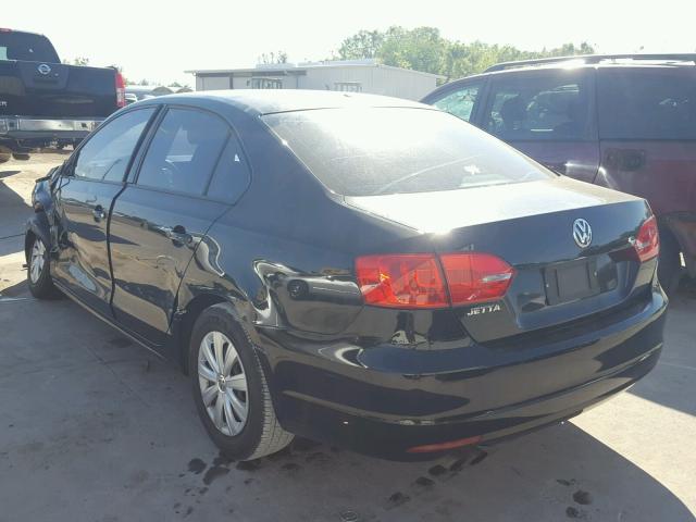 3VW1K7AJ0CM426588 - 2012 VOLKSWAGEN JETTA BASE 黑色 照片 3