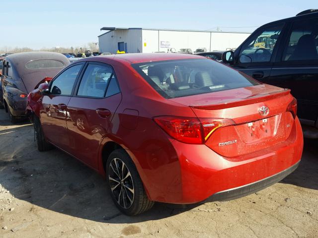 5YFBURHE4HP583739 - 2017 TOYOTA COROLLA L RED photo 3