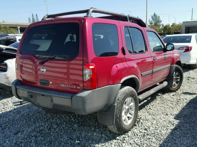 5N1ED28T83C632036 - 2003 NISSAN XTERRA XE RED photo 4