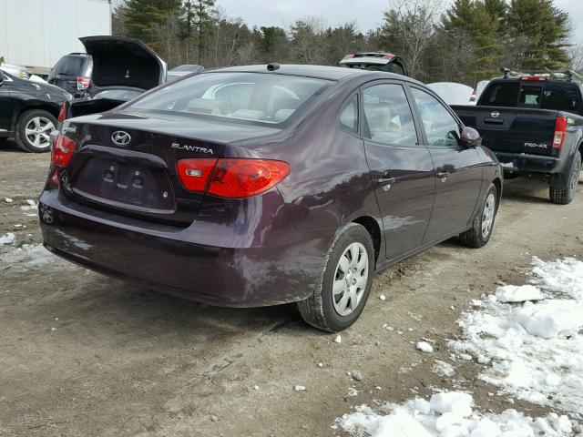 KMHDU46DX8U582504 - 2008 HYUNDAI ELANTRA GL MAROON photo 4