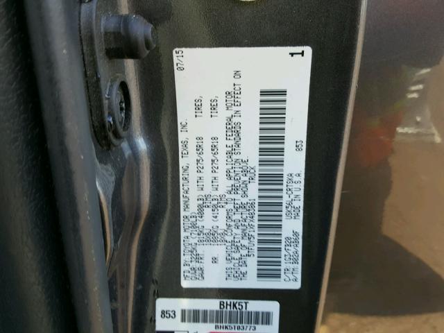 5TFUY5F1XFX483861 - 2015 TOYOTA TUNDRA DOU GRAY photo 10