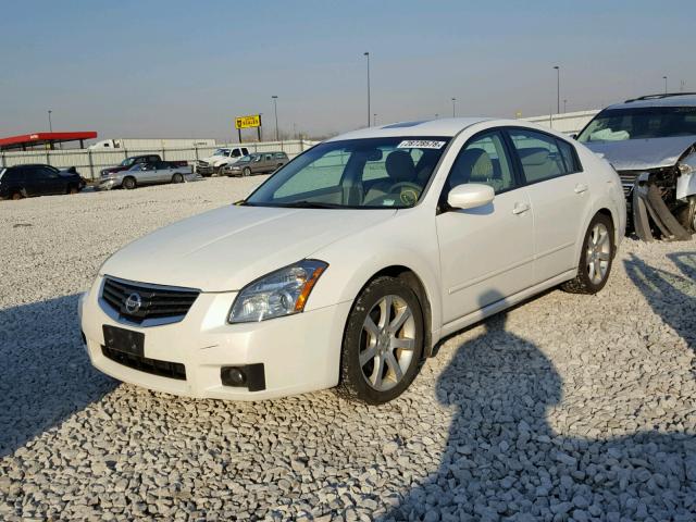 1N4BA41E18C826153 - 2008 NISSAN MAXIMA SE WHITE photo 2