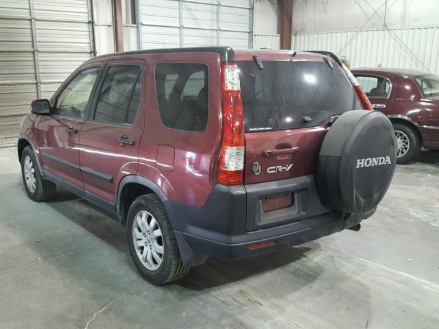 JHLRD78835C026373 - 2005 HONDA CR-V EX MAROON photo 3