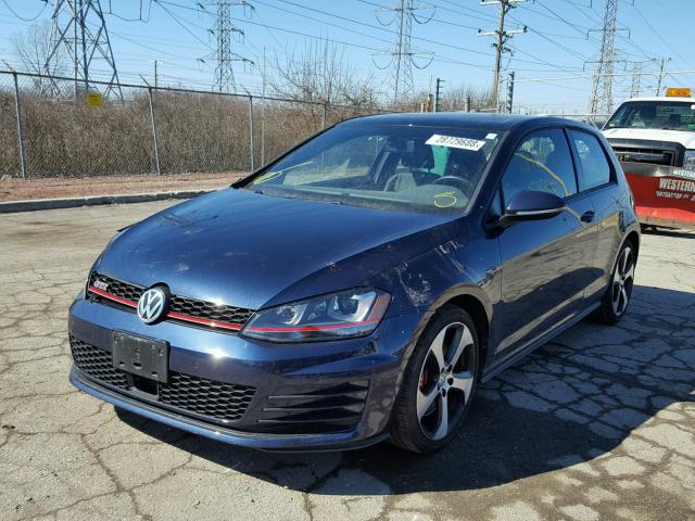 3VWY47AU2FM097514 - 2015 VOLKSWAGEN GTI BLUE photo 2