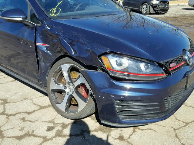 3VWY47AU2FM097514 - 2015 VOLKSWAGEN GTI BLUE photo 9