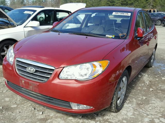 KMHDU46D38U439474 - 2008 HYUNDAI ELANTRA GL RED photo 2