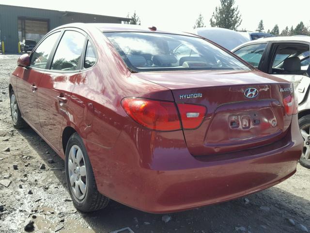 KMHDU46D38U439474 - 2008 HYUNDAI ELANTRA GL RED photo 3