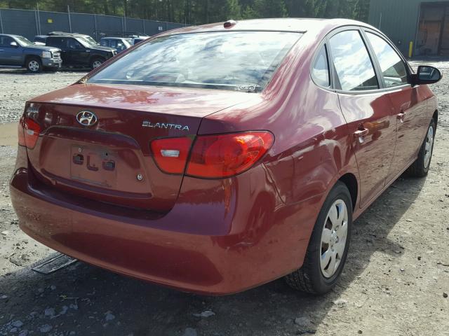 KMHDU46D38U439474 - 2008 HYUNDAI ELANTRA GL RED photo 4