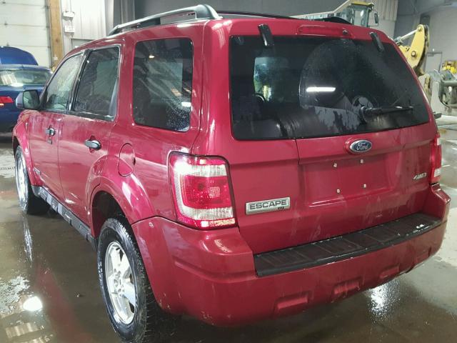 1FMCU93138KA76947 - 2008 FORD ESCAPE XLT RED photo 3